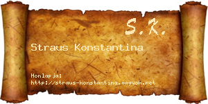Straus Konstantina névjegykártya